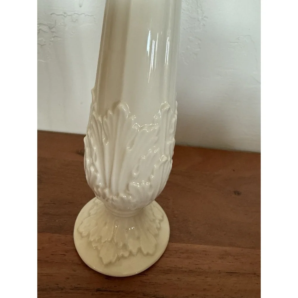 Vintage Lenox Florentine Porcelain Bud Vase Cream Beige 11